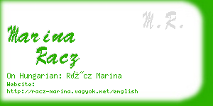 marina racz business card